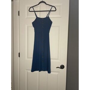 Berydress Sleeveless Button Midi Dress Small Cyan Colored Nwt